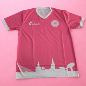 Camiseta solidaria AMAMA rosa completa